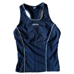 Ellesse Women’s Vintage Tennis Golf Black&White Racerback Tank Top Size S